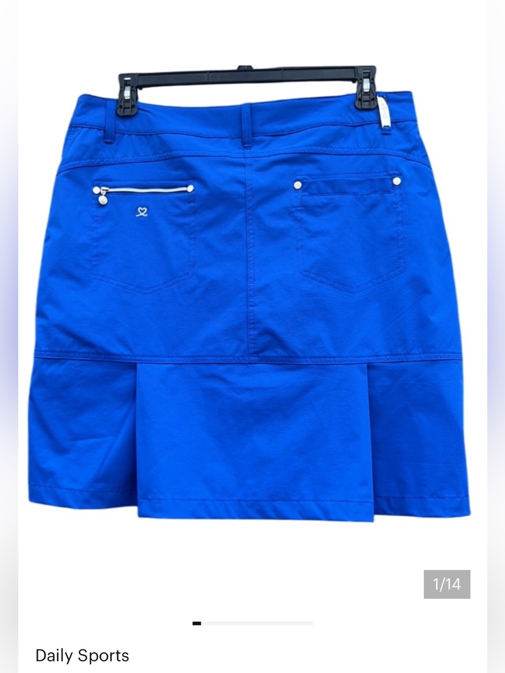 Daily Sports Vibrant Blue Golf Athletic Skort with Zipper Pockets Size 14